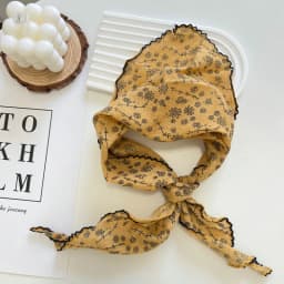 2025 Flower Neck Scarf Shawl Summer Triangle Hair Head Wrap Headband Handkerchief Hair Ties Bandanas Hair Ribbon For Women