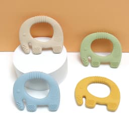 Cute Baby Silicone Elephant Teether Food Grade Safe Teether Cute Cartoon Ease Teeth Pain Toy Teething Gift Oral Care