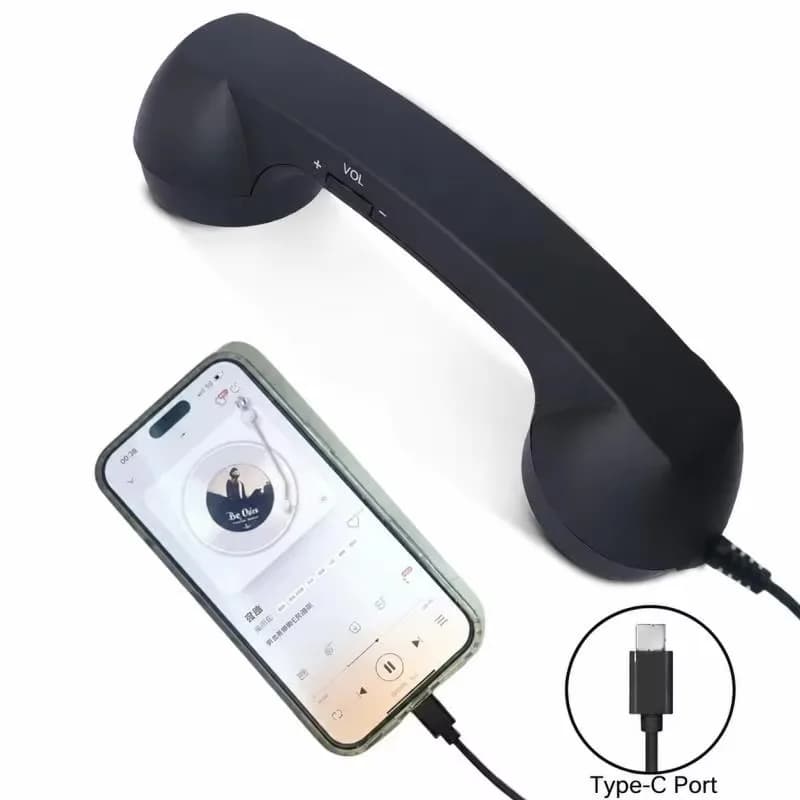 Universal Mobile Phone External Handheld Microphone Classic Cellphone Wired Earpiece Receiver Headset For 3.5mm and Type-C Port
