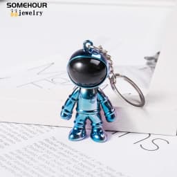 SOMEHOUR Handmade 3D Astronaut Space Robot Spaceman Keychain New Fashion Car Bag Keyring Holder Gadgets Accessories Friend Gift
