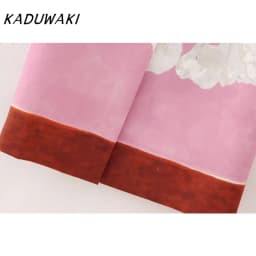 KADUWAK Japanese Classic Blended Print Back Split Straight Skirt Bustier Skirts Retro Versatile Streetwear Bustier Skirt 니트 스커트