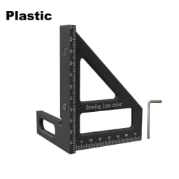 Carpenter Square -Woodworking Square Protractor Aluminum/Plastic Ruler 3D Multi Angle 45/90 Degree Layout Measuring Ruler