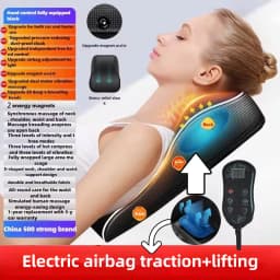 Electric Cervical Massager Waist Back Shoulder Neck Kneading Heated Deep Muscle Car and Home Use Massage Pillow Gift for Elders
