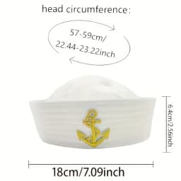 Sailor hat and scarf suit Navy Hat Unisex Captain Hat Navy Marine Hat For cruise lines, adult parties, Navy, cosplay, Outdoor