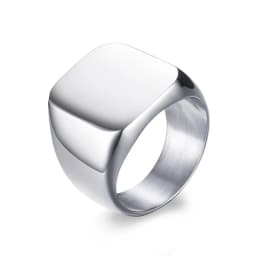 Vnox Gold Color Rings for Men Women, Simple Glossy Stainless Steel Wedding Bands, Signet Stacking Finger Ring Jewelry Gift