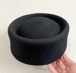 Retro Flight Attendant Ball Hat Women's 100% Wool Felt Beret Party Charming Hat Wedding Cocktail Party Medicine Box Hat
