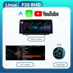 BONROAD 10.25 inch Wireless CarPlay Android Auto Airplay Autolink Mirroring Linux Audio Car Radio With Youtube For BMW 1 Series F20 F22 F23 3 Series F30 F31 F32 F33 F34 F36 GPS Navigation Multimedia Car Stereo Display Touch Screen