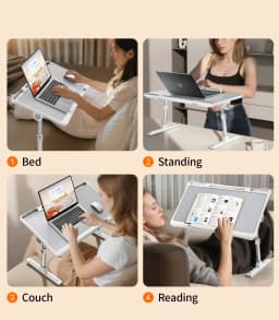 Oatsbasf Laptop Holder for Bed Multifunctional Tablet Stand Phone Holder Foldable Book Stand for Reading Height Angle Adjustable