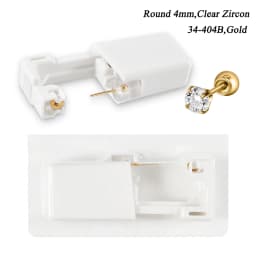 1PC 24K Gold Plated Earring Disposable Ear Piercing Unit Nickel Free Ear Studs with Ball Clasp Safety NO PAIN Piercer Machine