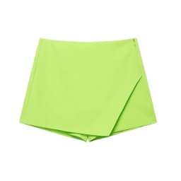 Women's Asymmetric Solid Color Skort Casual Side Zipper Shorts Skirts for Spring Summer Fashion