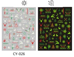 Sliver Bronzing 3D Christmas Nail Art Decoration Sticker Sparkly White Colorful Glitter Geometry Snowflake Winter Slider Foil