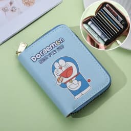 Doraemon Card Holder Cute Cartoon Coin Purse Cute Wallets for Women ID Holders Case Kawaii Girls Pouch Mini Purses for Women PU