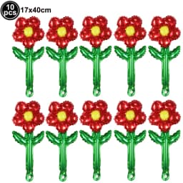 10pcs Mini Rose Flower Balloons Rose Shaped Balloons Birthday Wedding Balloon Mother's Day Decoration Baby Shower Party Supplies