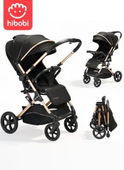 Hibobi Cirro / Aurora Baby Stroller, Foldable Compact Stroller with Large Canopy, 7.9kg/9.5kg One-Hand Easy Fold