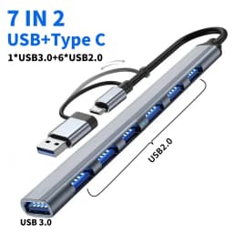 USB 3.0 Type C Adapter Docking Ststion USB 2.0 Port TF SD Card Reader Audio Output Multi-hub Splitter for Macbook Pro Computer