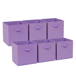 BonChoice Foldable Storage Cubes 30x30x30cm with Handle Pack of 6, Fabric Open Storage Bins Wardrobe Organization