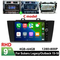 JOYING 9" Android Car Stereo for Subaru Legacy Outback 2015-2018 Wireless CarPlay Android Auto GPS OEM Camera Harman Kardon