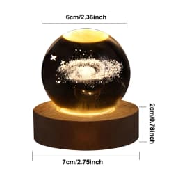 Unique 3D Crystal Ball Night Light Led Lamp Bedside Table Glowing Galaxy Lamp Saturn Planets Moon Children Christmas Gift Toy
