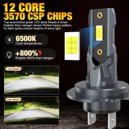2PCS H7 LED Headlight Bulb 22000LM 12PCS CSP 3570 Car Headlamp Auto Mini CanBus H7 Led Bulb Turbo Light 6500K 12V 110W