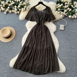 Elegant Sexy High Waist chiffon glitter Vacation Vestidos Slim Women Party Ceremonial Dress