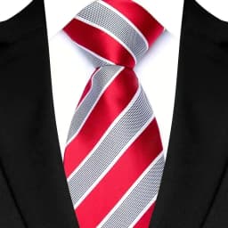 Luxury 8CM Mens Necktie Red Color Solid Stripes Paisley Ties For Man Groom Jacquard Woven Neck Tie For Business Wedding Party