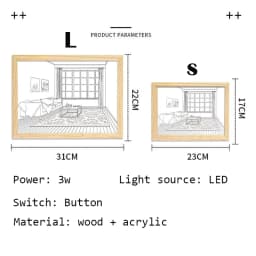 Creativity Night Light Simulation Gift Sunset Mood Photo Frame Lamp INS Anime Painting Led Lights Decoration Lighting