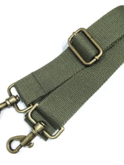 38cm Wide Polyester Cotton Bookbag Strap Military Green Canvas Single Shoulder Slant Cross Strap Bronze Hardware Accessory