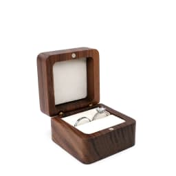 Black Walnut Solid Ring Box Single Double Ring Box Earrings Box Cufflinks Box Vintage Wooden Ring Box Exquisite Gift Box