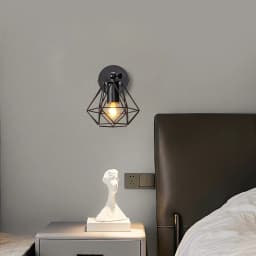 Industrial Loft LED Wall Lamp Lampshade Vintage Cage Wall Light Wall Sconce Fixture for Bedroom Living Room Home Indoor Lighting