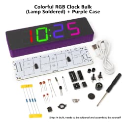 DIY Electronic Clock Kit LED Microcontroller Soldering Exercise Practical Training Production Colorful RGB Clock Loose Parts