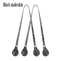 New Arrival Tanqu Long Edge Painting Handles Leather Flat PU Belt Drop End with Silver Rivet for OBag for EVA O Bag Body