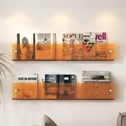 1pcs INS Transparent Acrylic Wall Decoration Magazine Storage Rack Children's Picture Book Newspapers Records Wall Mounted Shef