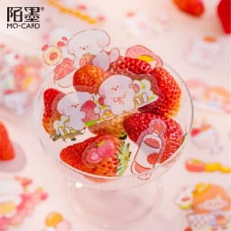 46pcs/pack PET Fleecy Pink Bunny Kitten Puppy Piggy Cute DIY Decorative Materials Kawaii Stationery Stickers Bag