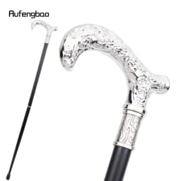 White Flower Pattern Walking Cane Fashion Decorative Walking Stick Gentleman Elegant Cosplay Cane Knob Crosier 93cm