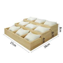Solid Wood Three-Tiered Tray Bracelet Watch Necklace Pearl Bracelet Pillow Tray Jewelry Storage Rack