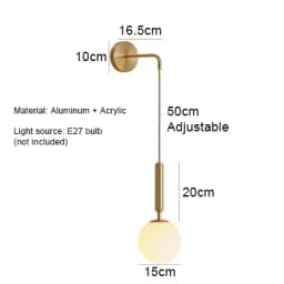 Modern Simple Aluminum Acrylic Wall Lamp Nordic Creative LED Luxury Living Room Bedroom Bedside Wall Lamp Lighting