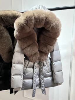 Lagabogy 2025 Top Quality Winter White Goose Down Jacket Women Coat Natural Silver Fox Fur Hooded Thick Female Waterproof Parkas