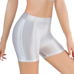 Women's Oil Shiny Glossy Sexy Thin Sheer Shorts Slim Fits Gymnastics Fitness Yoga Seamless Safe Pants Sport Casual Home Bottoms