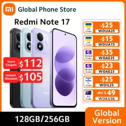 Global Version Xiaomi Redmi Note 17 4G Smartphone 128GB / 256GB ROM 7700mAh 45W 50MP Snapdragon® 6s 4G Gen 2 CPU 120Hz 6.99"