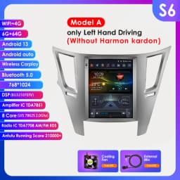 9.7inch 2 DIN Android 13 Car Radio for Subaru Outback Impreza Legacy 2009-2014 Multimedia Stereo Vertical Screen Carplay 360Cam