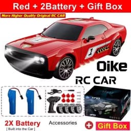 Oike 4WD Drift Racing RC Car with LED Light High Speed 2.4G Radio Remote Control 4x4 Race Sports Cars for Kids Toy Gift