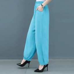 Cotton Silk Pants Women New Spring Summer Elastic High Waist Harem Pants Fashion Printed Casual Wide Leg Pants Female Trousers