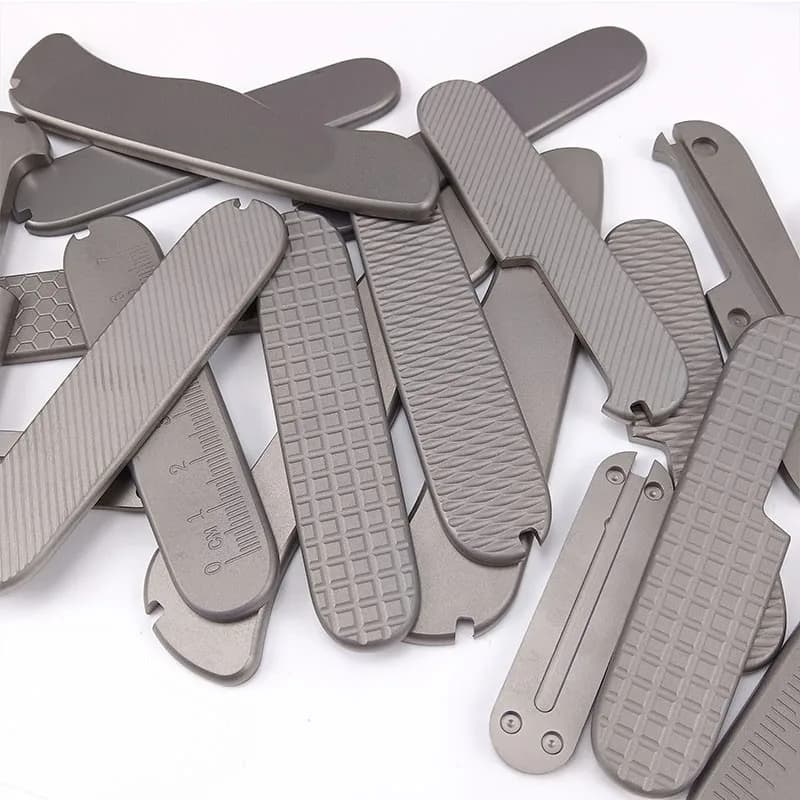 1pair Titanium Alloy 91mm Swiss Knife Chip, Modified TC4 Handle Patch for 91mm Swiss Knife Handle Patch Material Making
