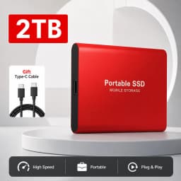 4TB Slim External SSD Portable Type-C Hard Drive USB 3.1 Storage for Mac Laptop PC Phone Backup Data