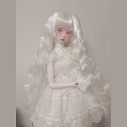 1/3 1/4 1/6 Doll's Wig for 60/45/30cm Bjd Doll Long Curly Hair with Bangs Girl Toys Dress Up Play House Accessories, No Doll