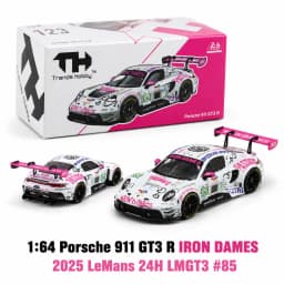 Trends Hobby 1/64 Porsche 911 GT3 R IRON DAMES #85 LMGT3 Racing Miniature Model Toy Car Free Wheels Diecast Collection Gift