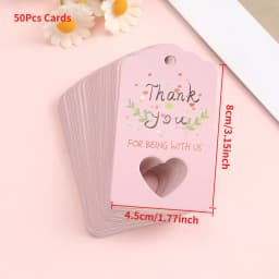 50Pcs Kraft Paper Card with 50Pcs Self-Adhesive Bags Blank Cardboard Holder Tags For Long Drop Earring Jewelry Display Packaging
