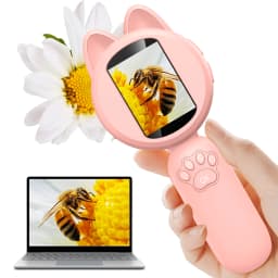 Outdoor Exploration Microscope for Kids Portable Digital Microscope with 2" IPS Screen, Summer Camping Travel STEM Toy Age 5-12