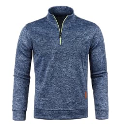 Men's Knitted Sweatshirts Casual Thicker Half Zip Pullovers For Male Hoody Man Solid Color Turtleneck Sweater Coats BSD-ZW118