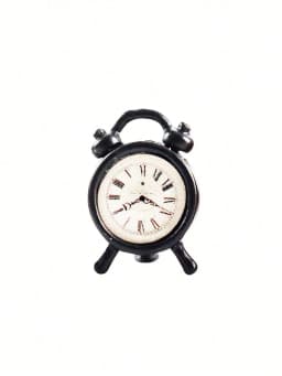 A Miniature Metal Clock for a Dollhouse: 1/12 Scale Realistic Bedroom Scene Decoration Model (Stickers Are Random)